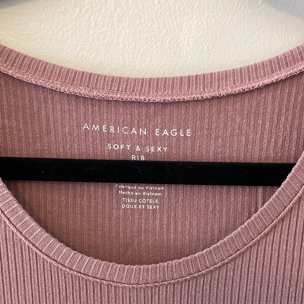 Pink American Eagle Soft Ribbed Tank - Picture 3 of 4